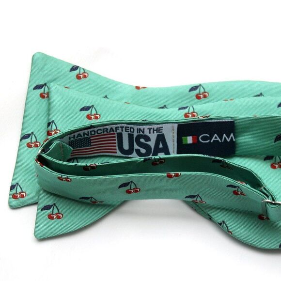 Green Silk Big Butterfly Bow Tie S533 - Picture 3 of 16